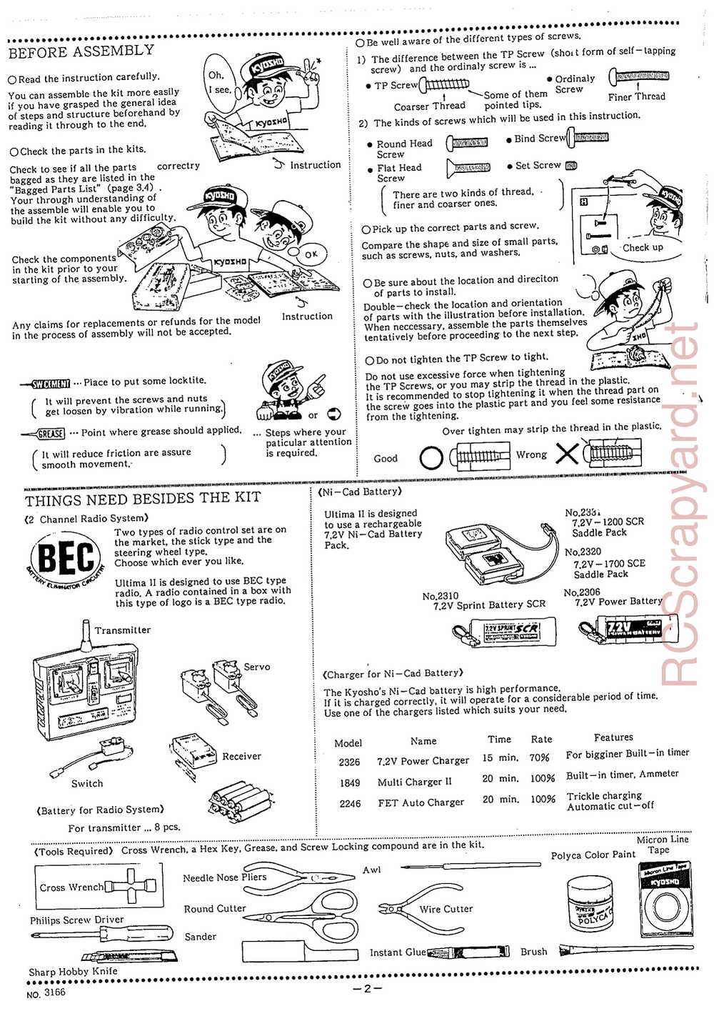 Kyosho - 3166 - Outlaw-Ultima Truck - Manual - Page 02