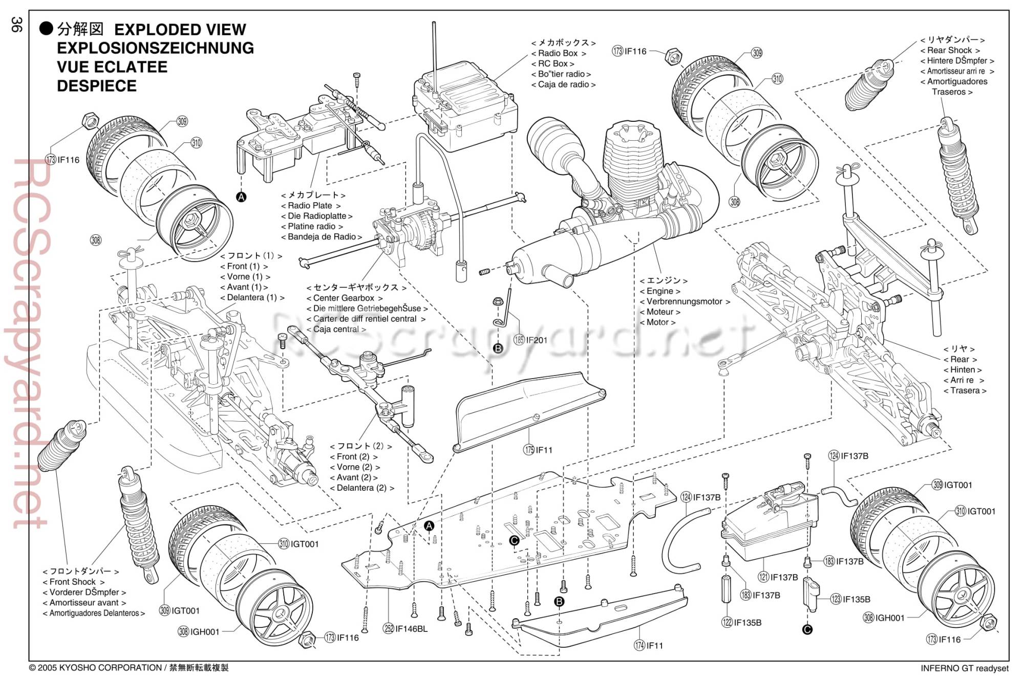 Kyosho Inferno GT - Exploded View