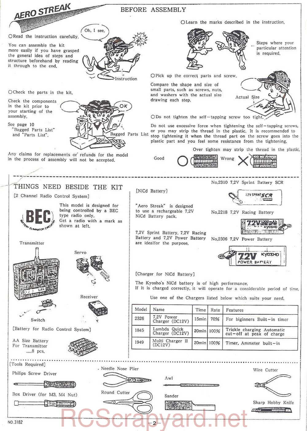 Kyosho - 3182 - Aero-Streak - Manual - Page 02