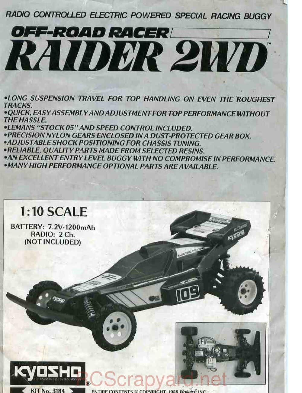 Kyosho - 3184 - Raider - Manual - Page 01