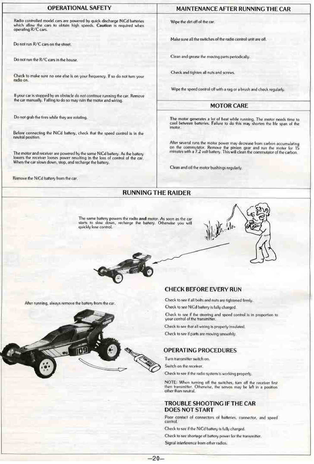 Kyosho - 3184 - Raider - Manual - Page 20