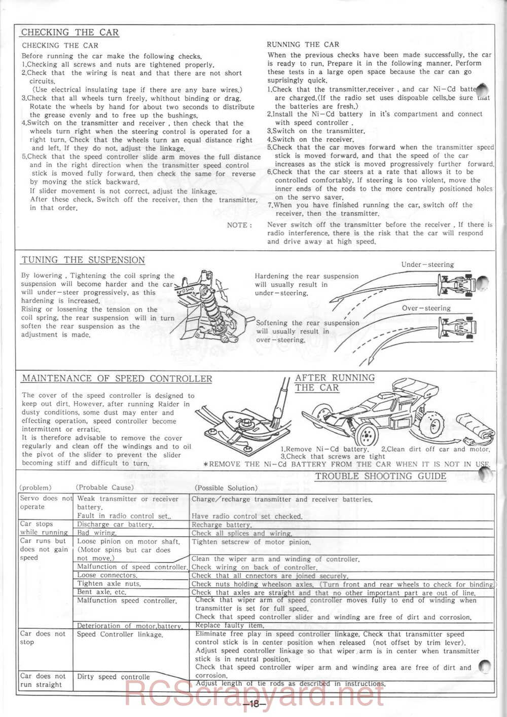 Kyosho - 3197 - Raider-Pro - Manual - Page 18