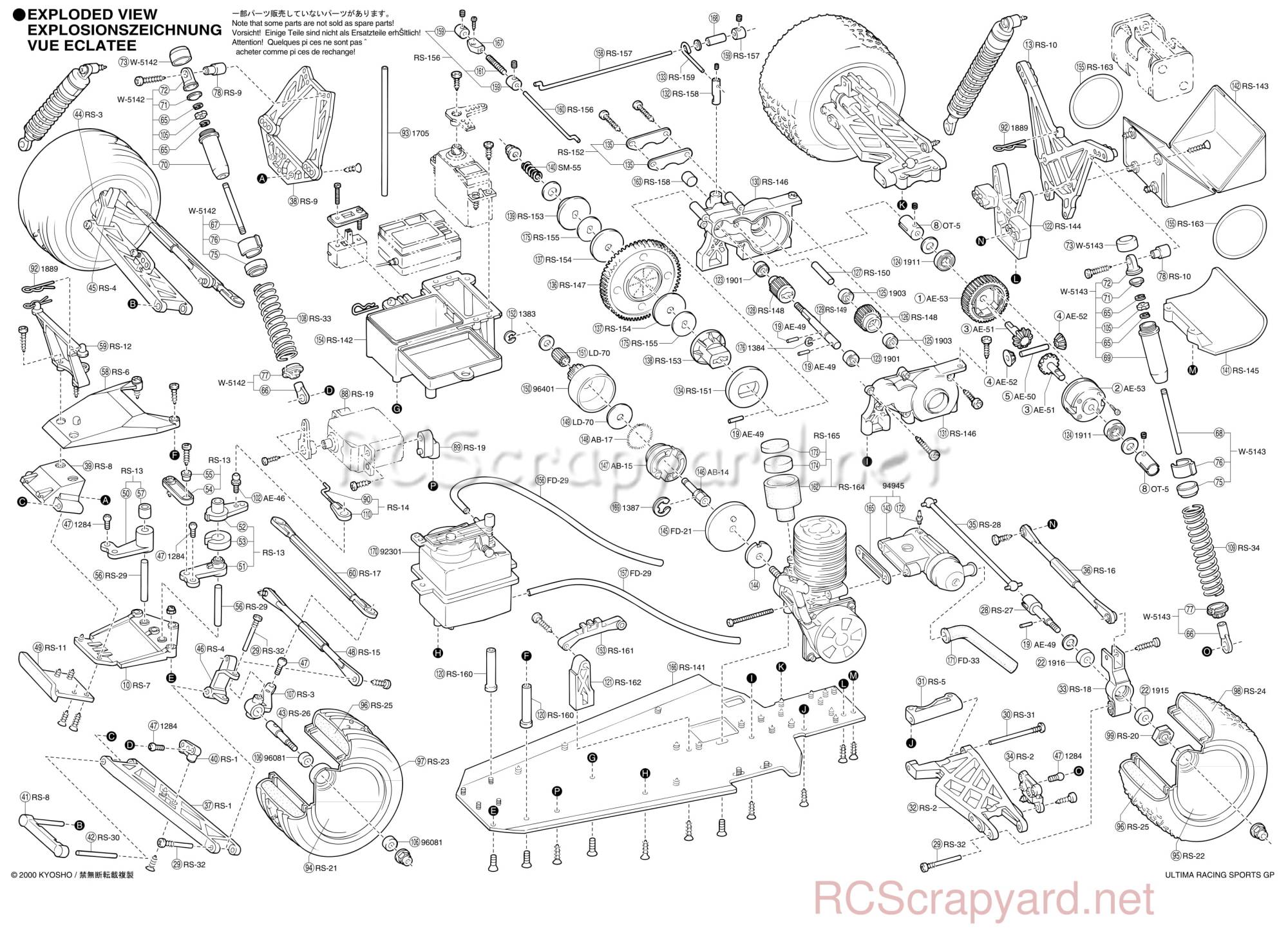 Kyosho GP Ultima ST Racing Sports - 31972 - Exploded View