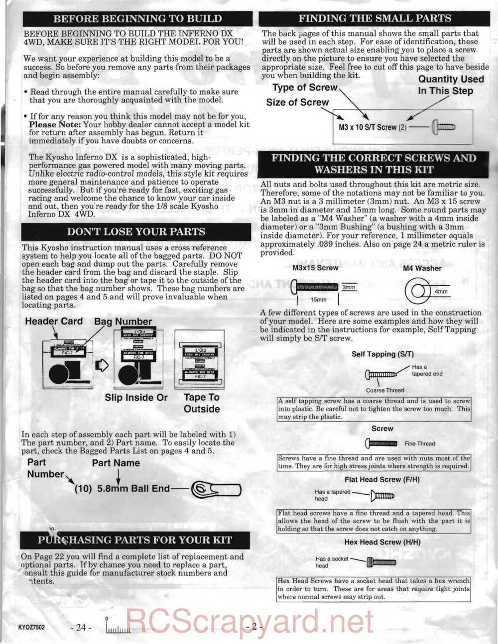 Kyosho - 3290 - Inferno-DX - Manual - Page 02