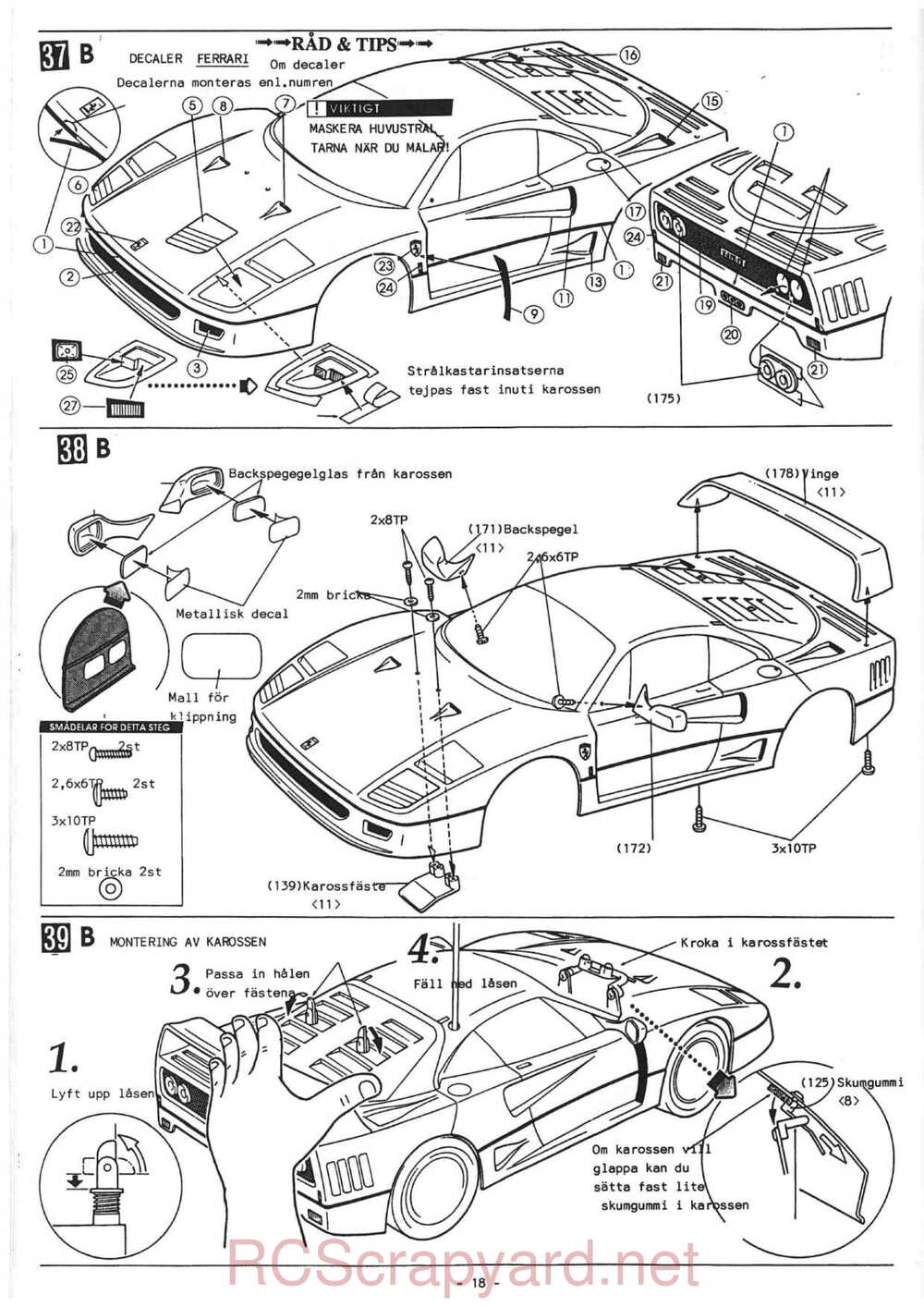 Kyosho - 4257 4258 - Scale Car Series  - Manual - Page 18