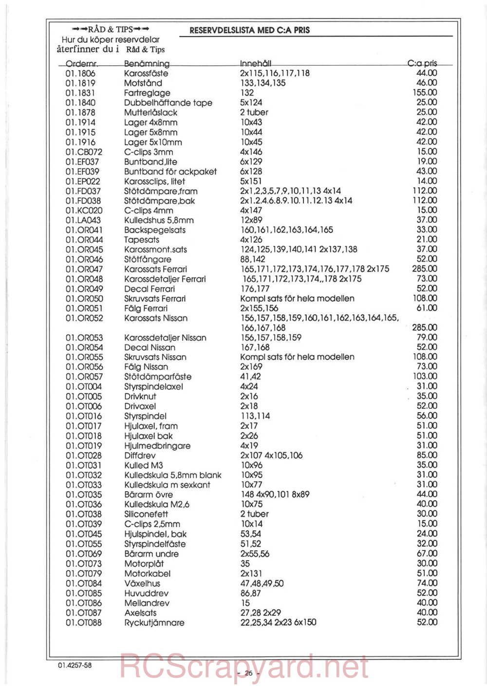 Kyosho - 4257 4258 - Scale Car Series  - Manual - Page 26