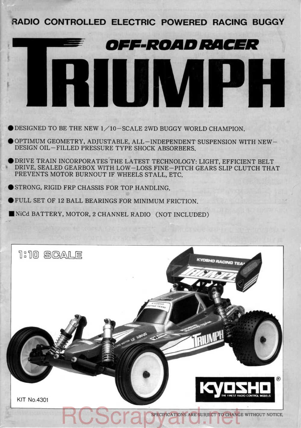 Kyosho - 4301 - Triumph - Manual - Page 01