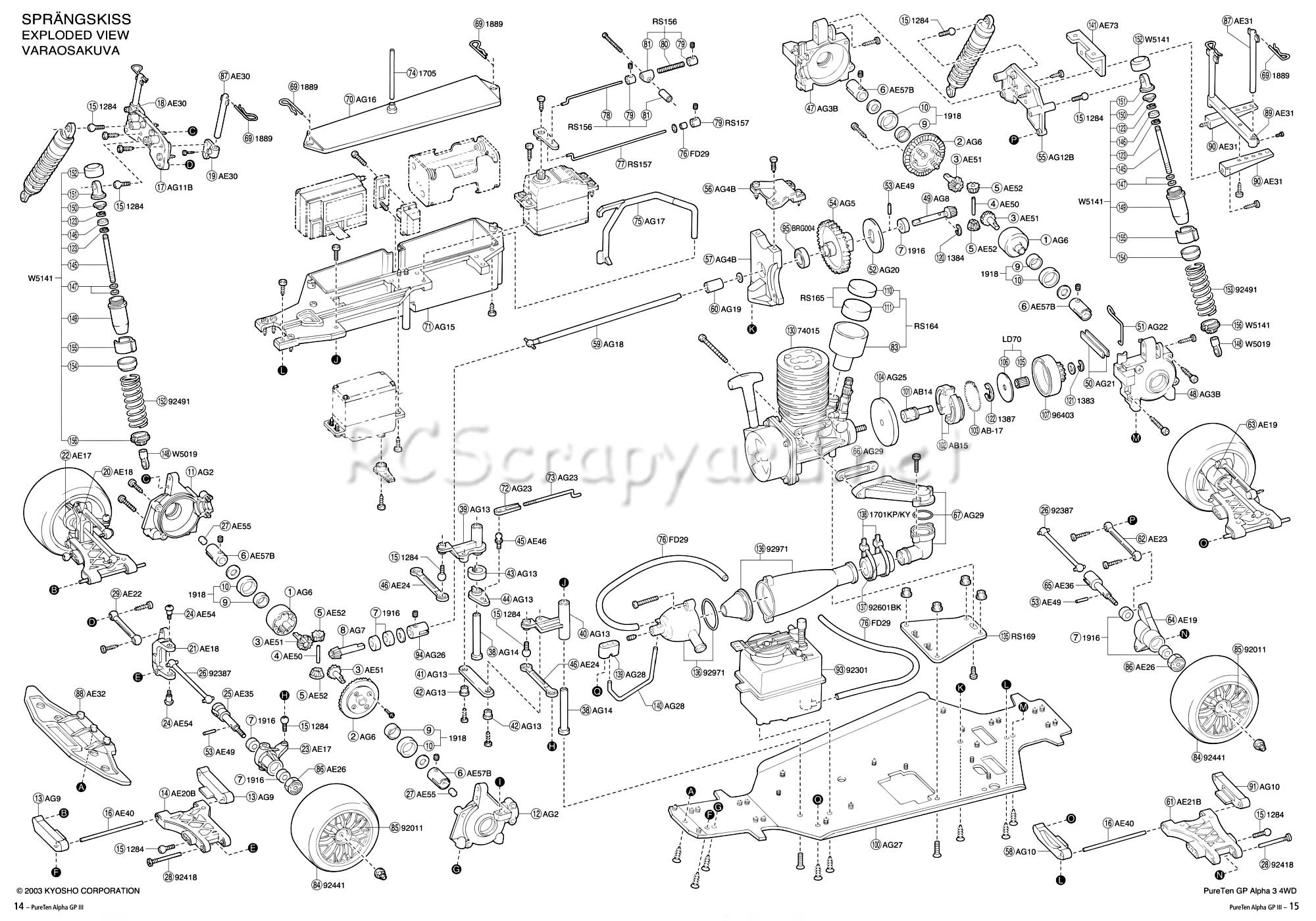 Kyosho PureTen GP Alpha 3 Exploded View