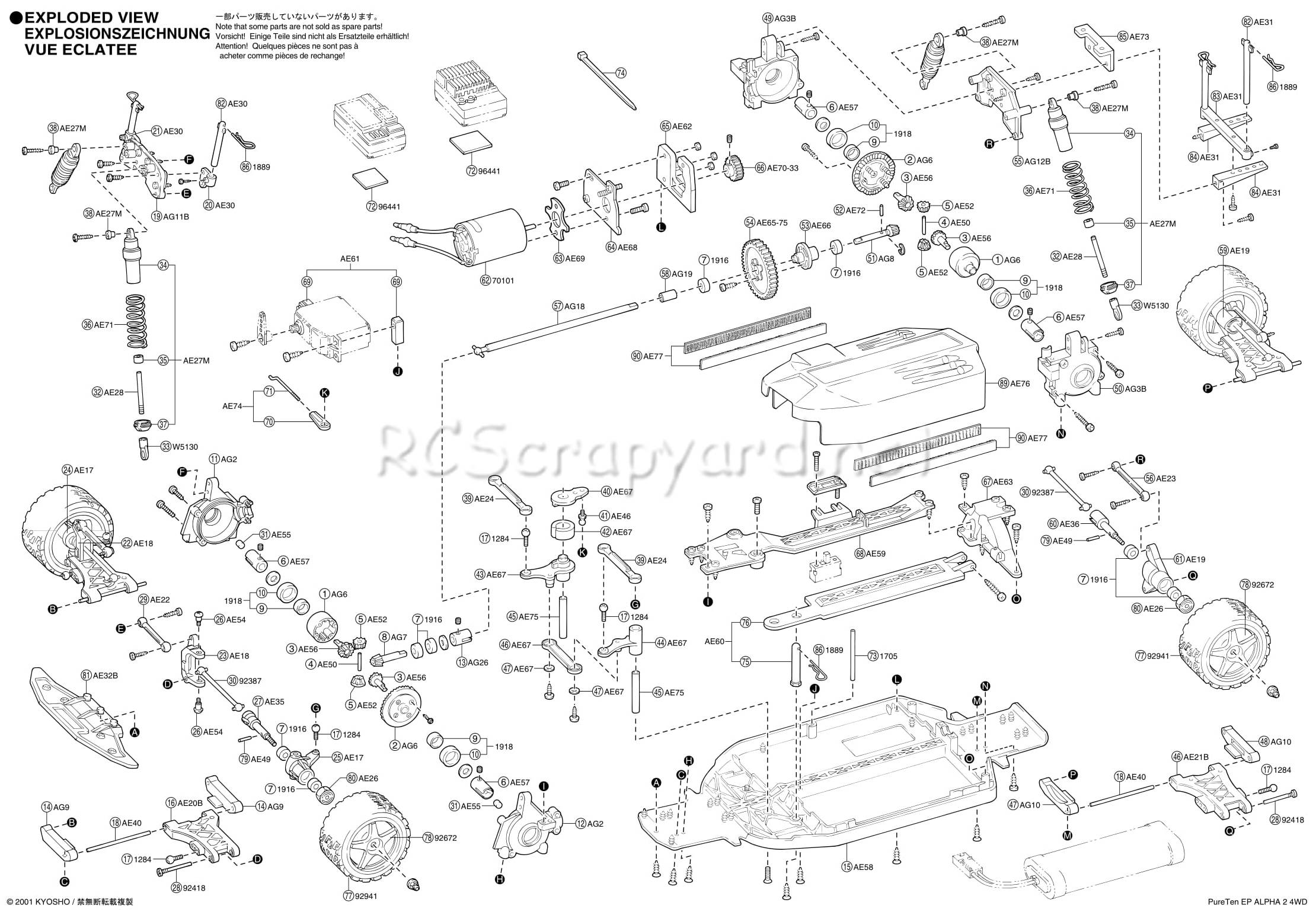 Kyosho PureTen EP Alpha-2 - Exploded View