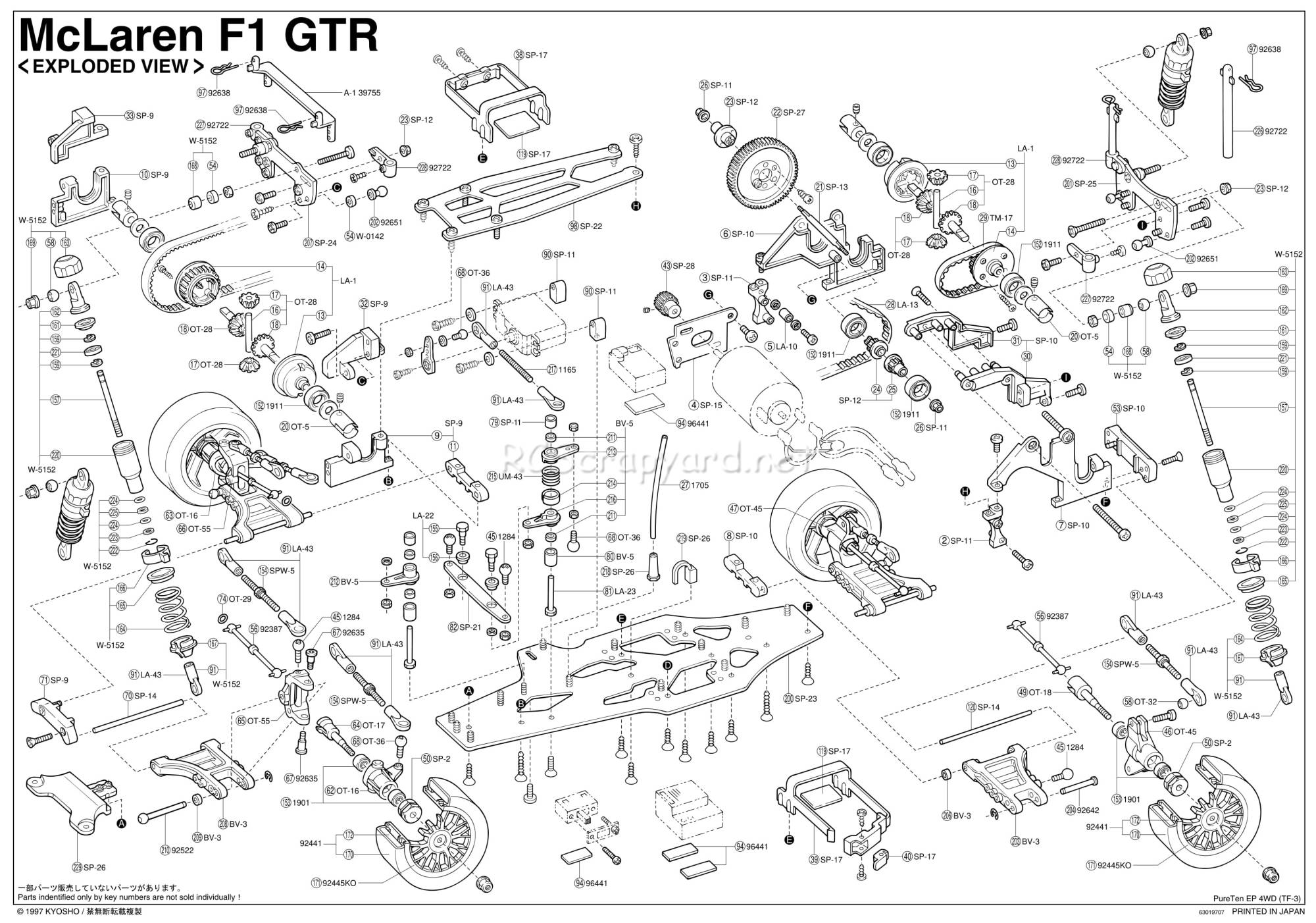 Kyosho PureTen EP Spider TF-3 Type-R - 30851 - Exploded View