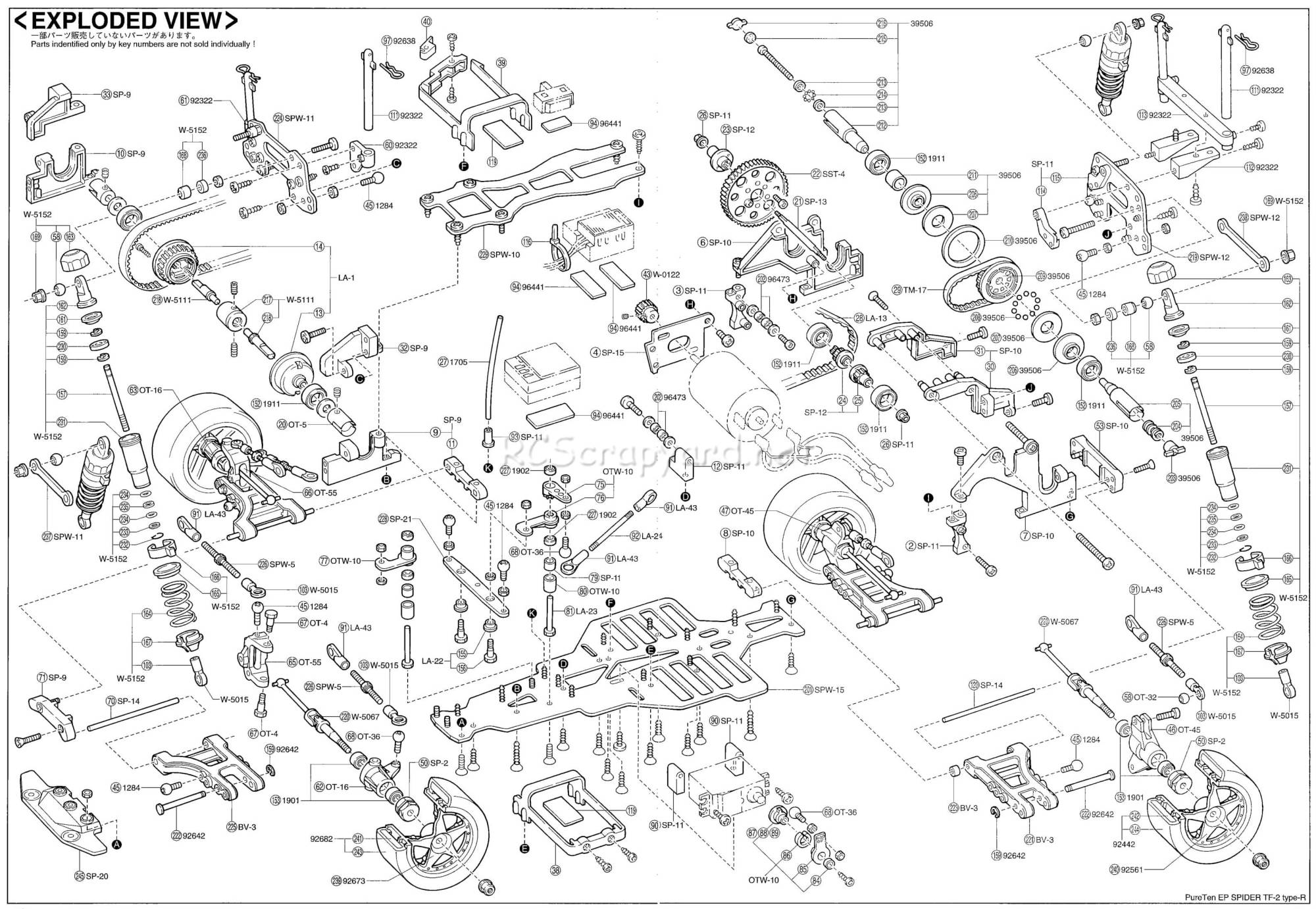 Kyosho PureTen EP Spider TF-2 Type-R - Exploded View