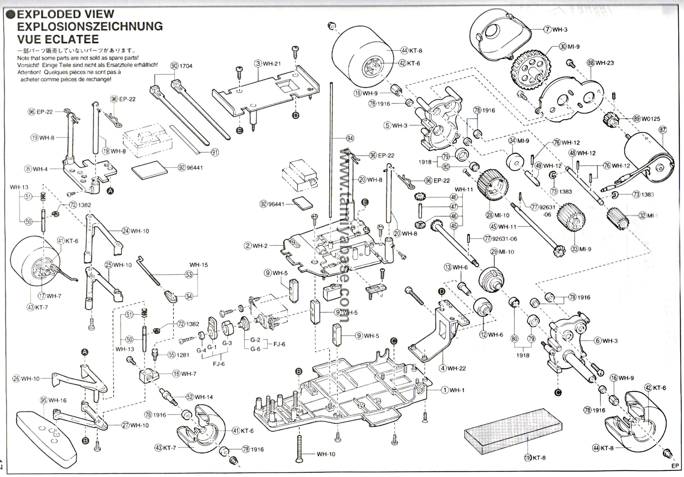 Kyosho Wheelie Action EP - Exploded View