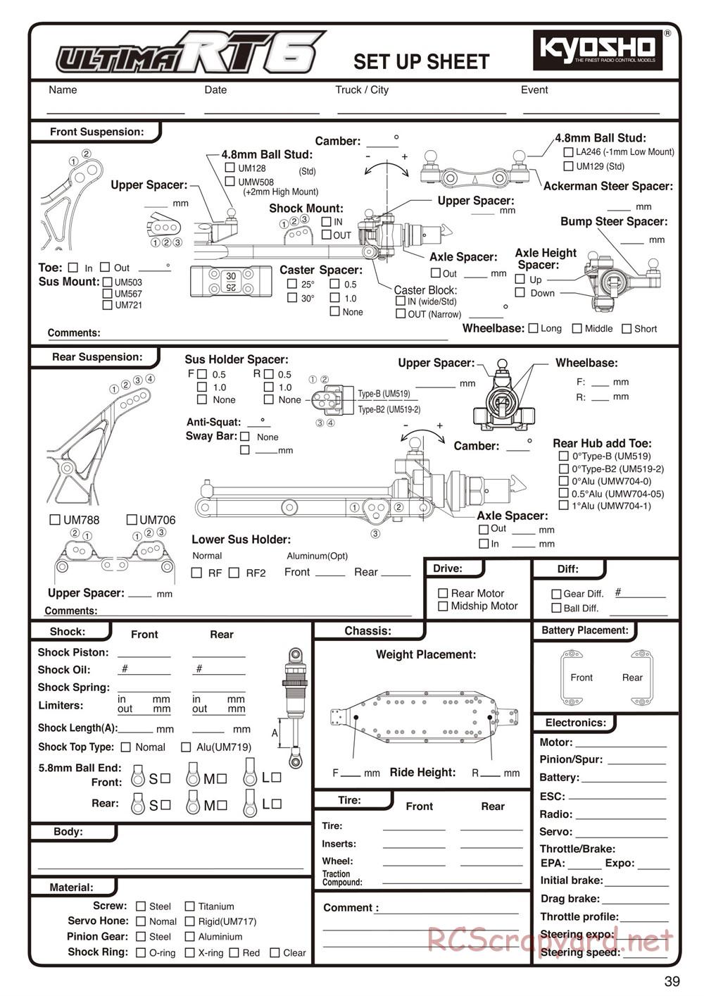 Kyosho - Ultima RT6 - Manual - Page 36