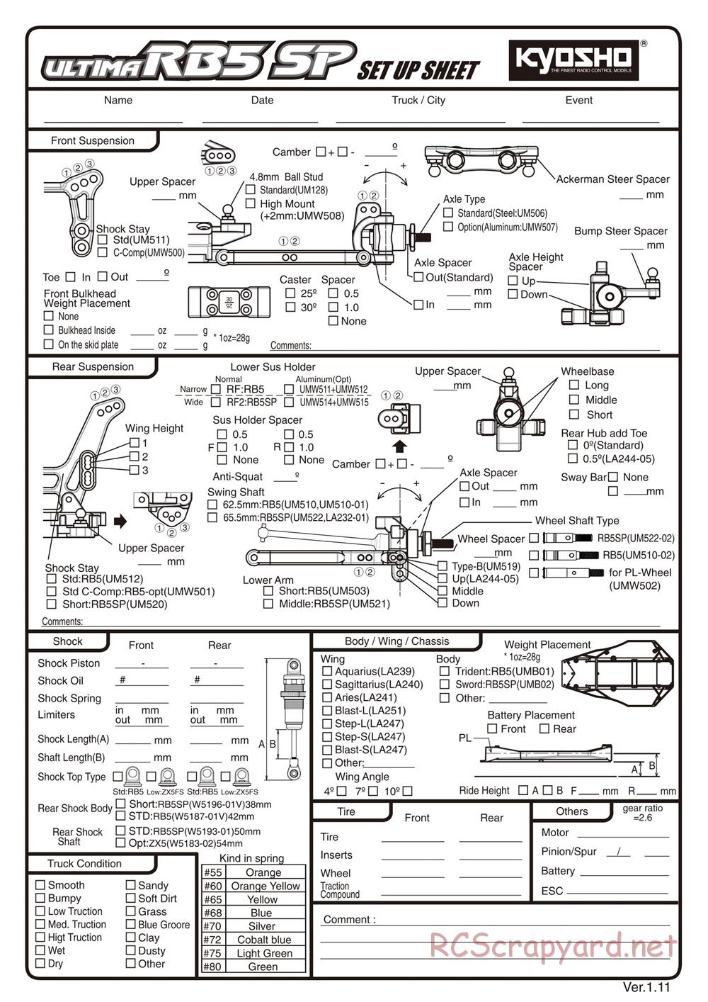 Kyosho - Ultima RB5 SP - Manual - Page 38