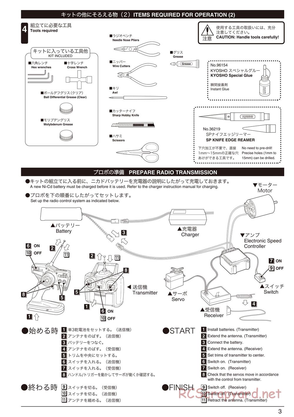 Kyosho - Lazer ZX-5 FS - Manual - Page 3