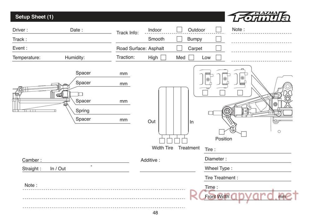 Kyosho - Plazma Formula - Manual - Page 48