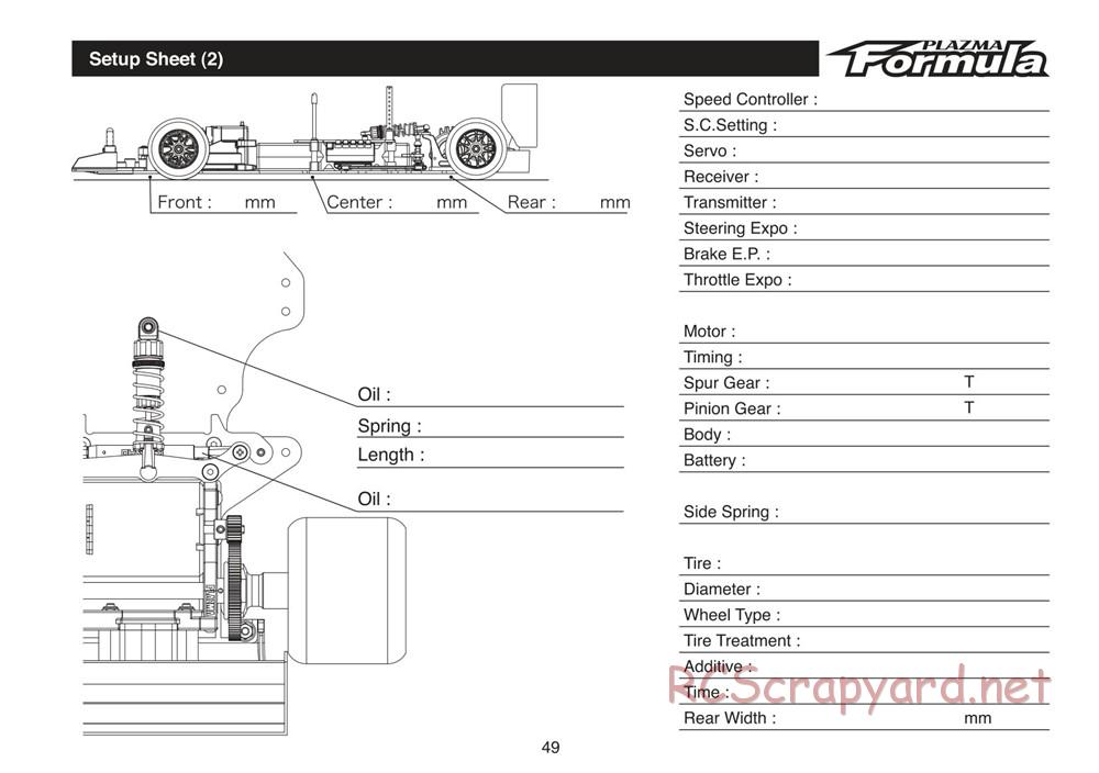 Kyosho - Plazma Formula - Manual - Page 49