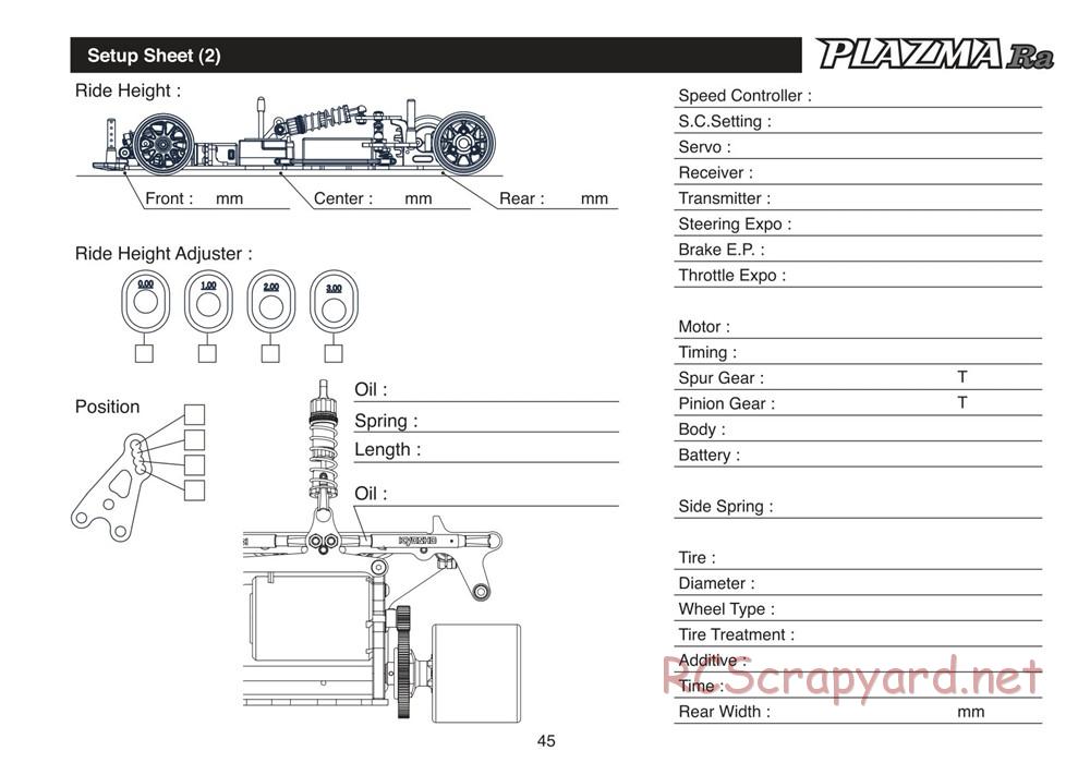 Kyosho - Plazma Ra - Manual - Page 45