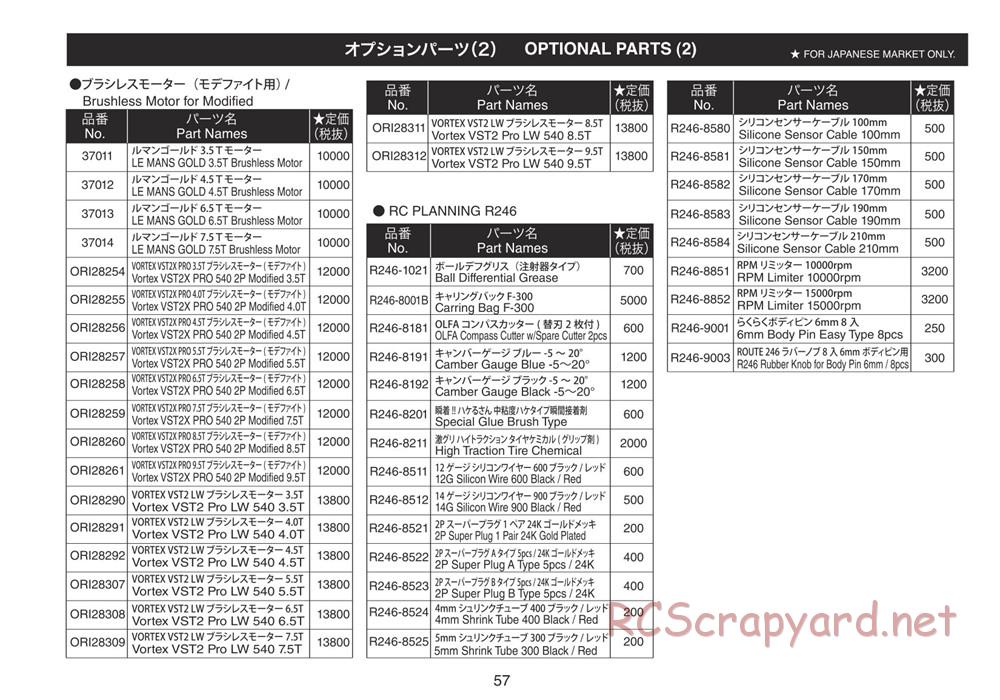 Kyosho - Plazma Ra 2.0 - Manual - Page 57