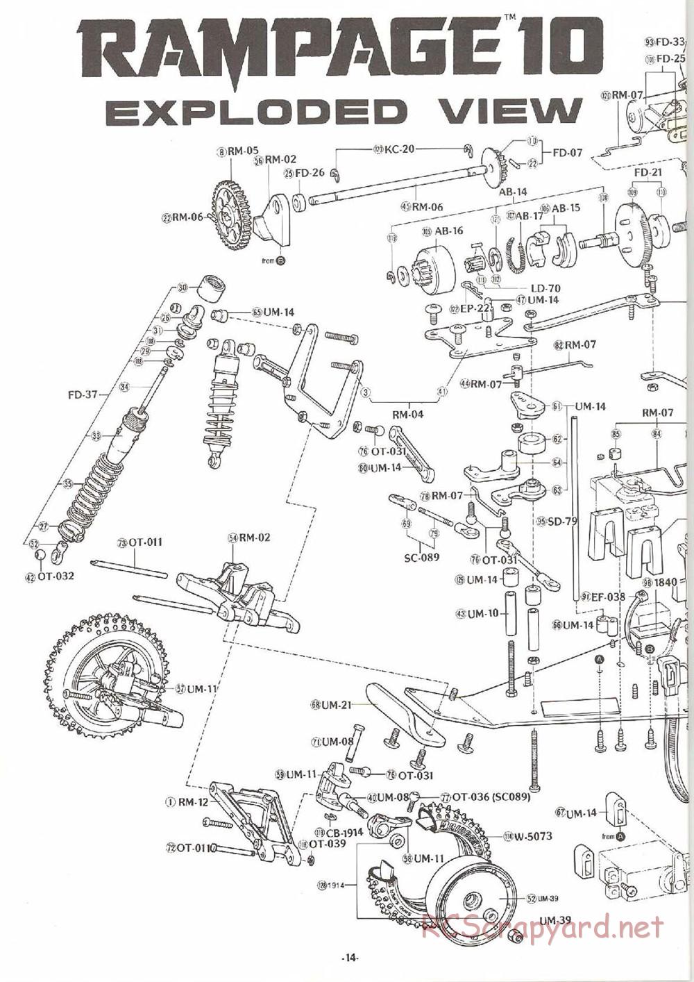 Kyosho - Rampage GP-10 - Manual - Page 14