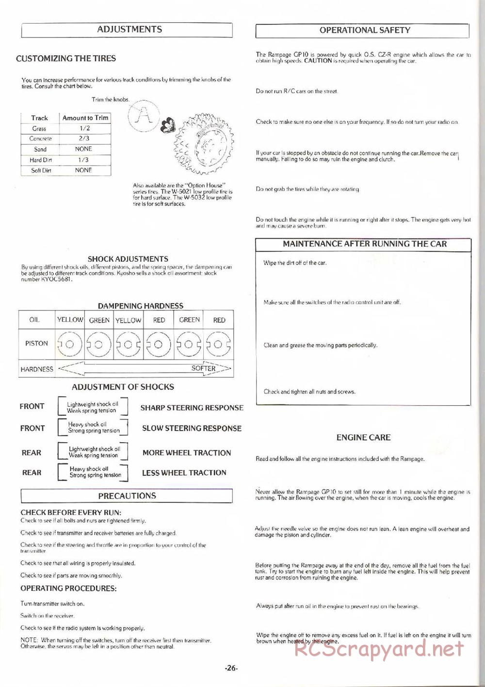 Kyosho - Rampage GP-10 - Manual - Page 26