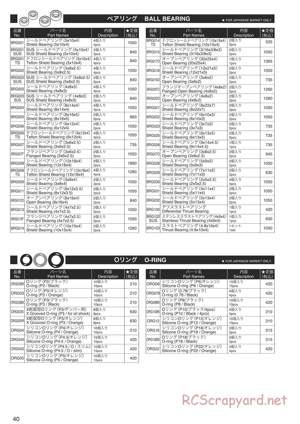 Kyosho - Ultima SCR - Parts List - Page 5