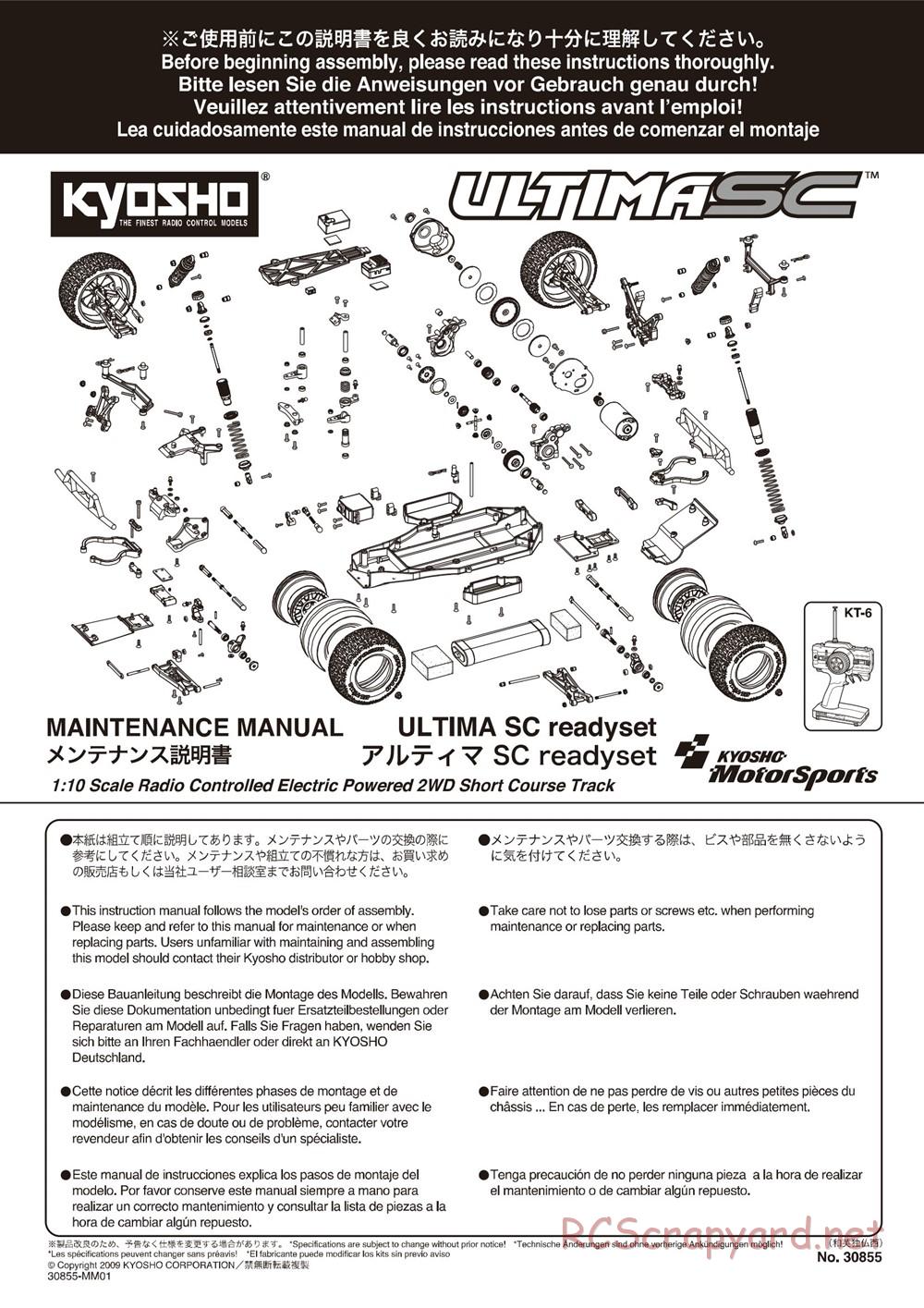 Kyosho - Ultima-SC - Manual - Page 1