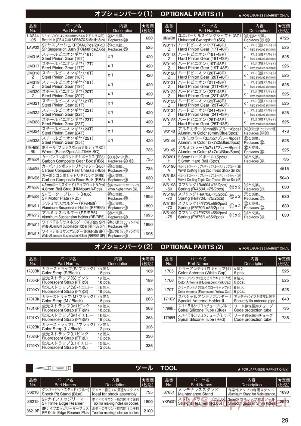 Kyosho - Ultima-SC - Parts List - Page 2
