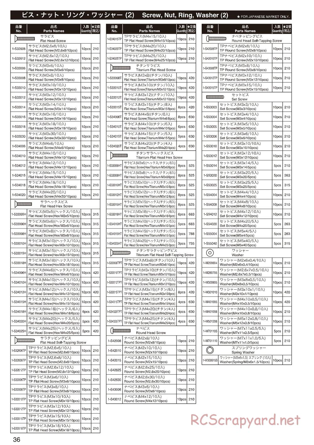 Kyosho - Ultima-DB - Parts List - Page 7