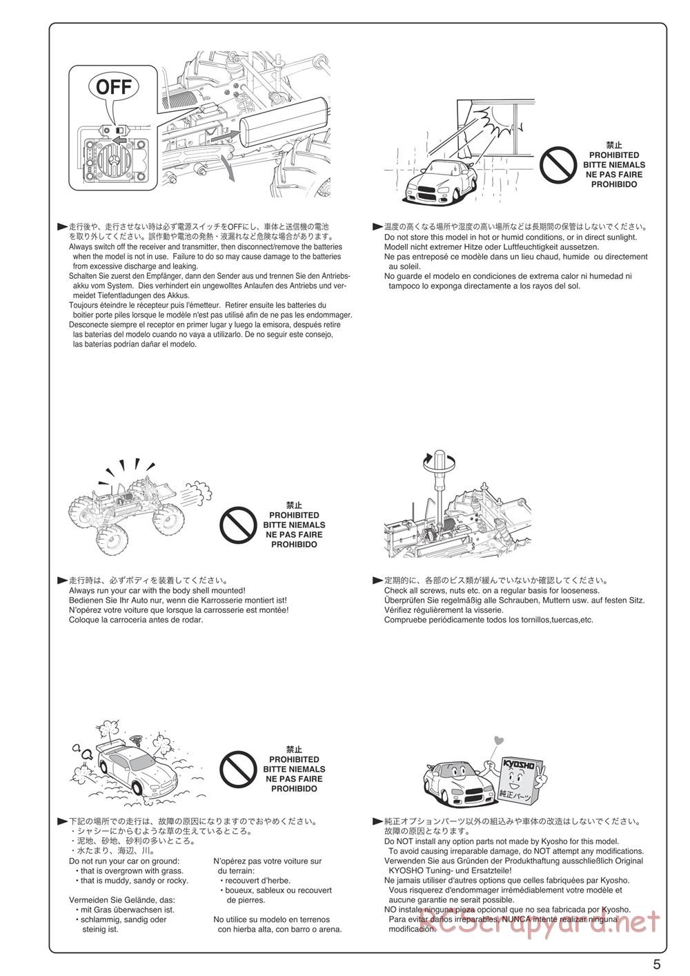 Kyosho - Mad Force Kruiser VE - Manual - Page 5