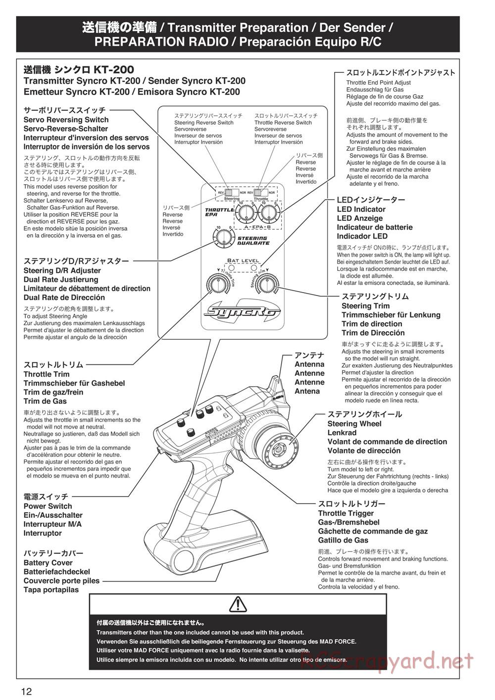 Kyosho - Mad Force Kruiser VE - Manual - Page 12