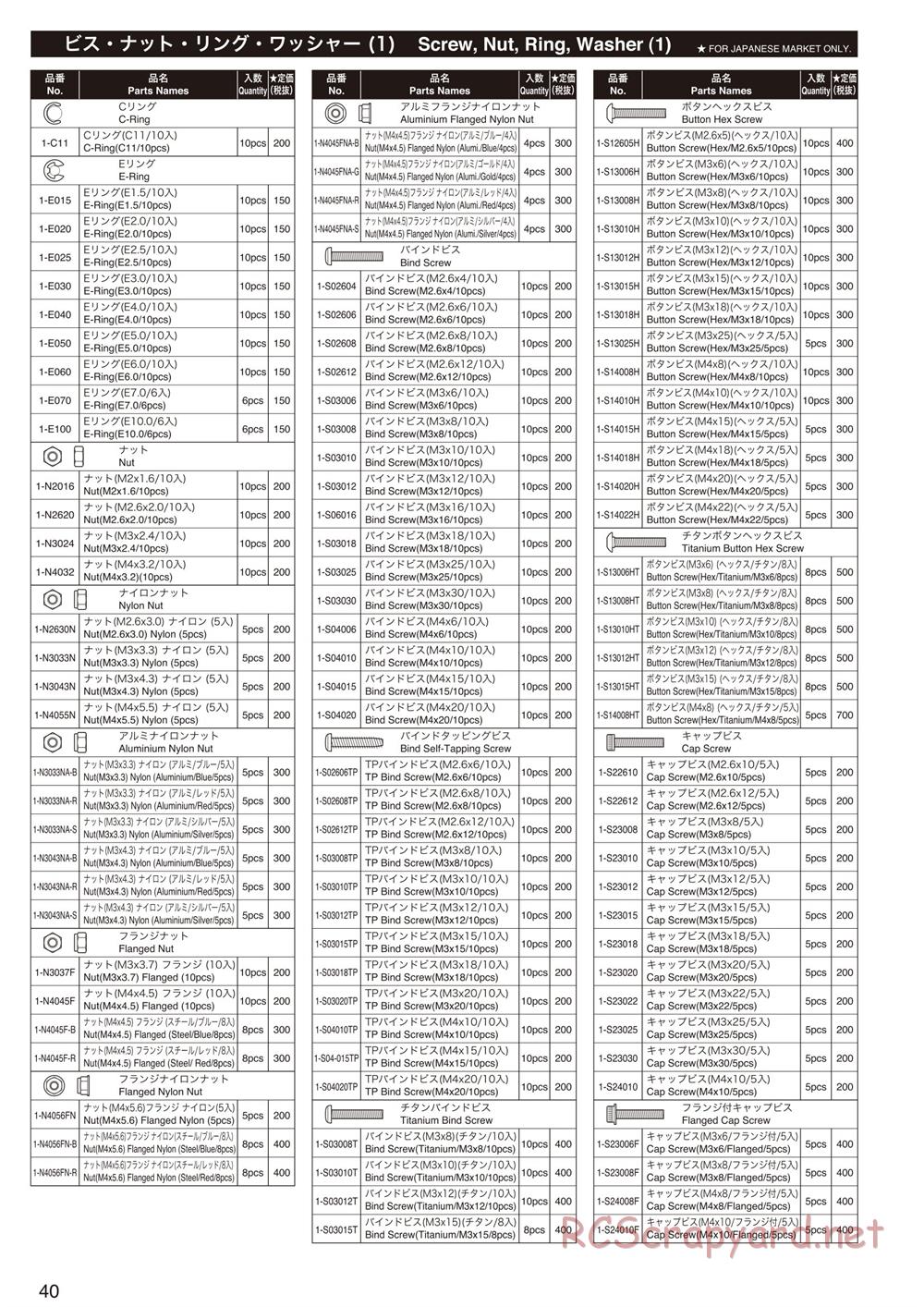 Kyosho - FO-XX VE - Parts List - Page 7
