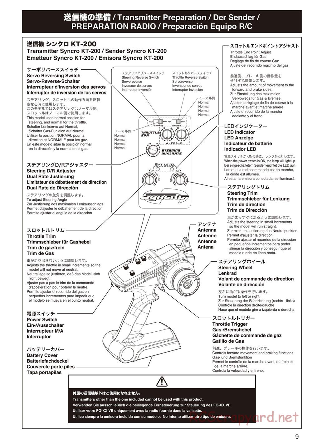 Kyosho - FO-XX VE - Manual - Page 9