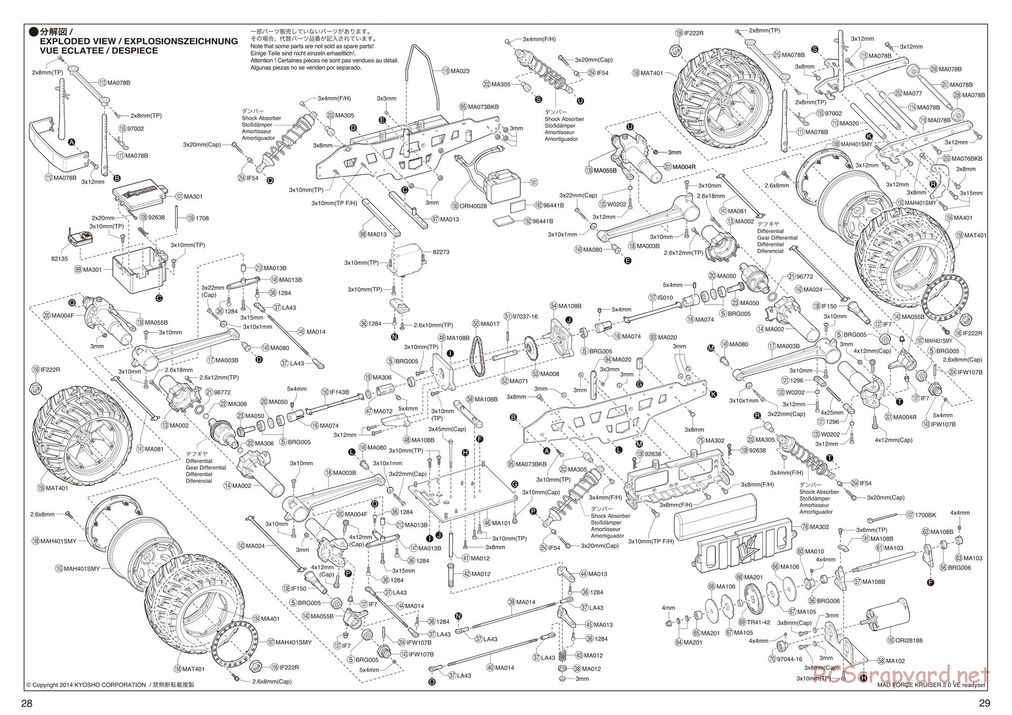 Kyosho - Mad Force Kruiser 2.0 VE - Exploded Views - Page 1