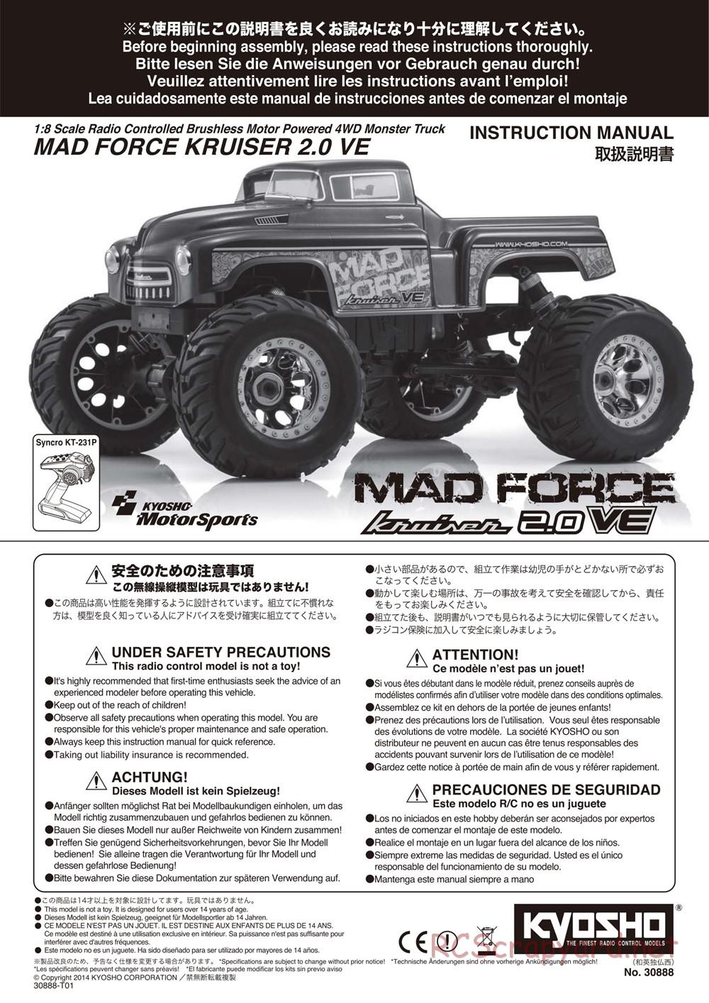 Kyosho - Mad Force Kruiser 2.0 VE - Manual - Page 1