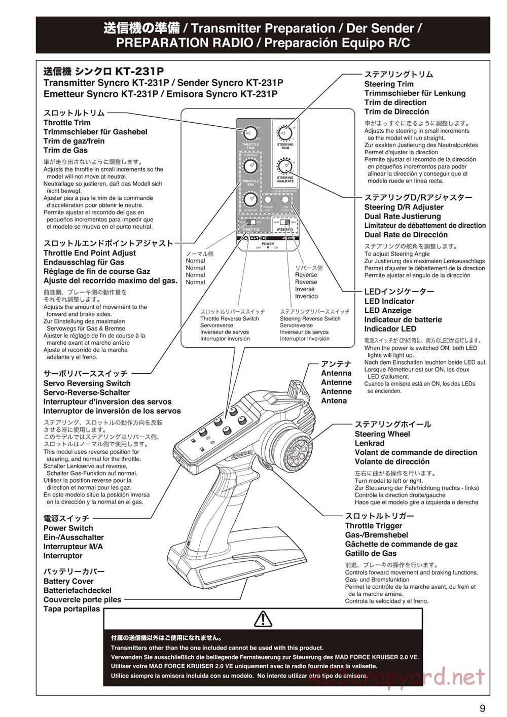 Kyosho - Mad Force Kruiser 2.0 VE - Manual - Page 9