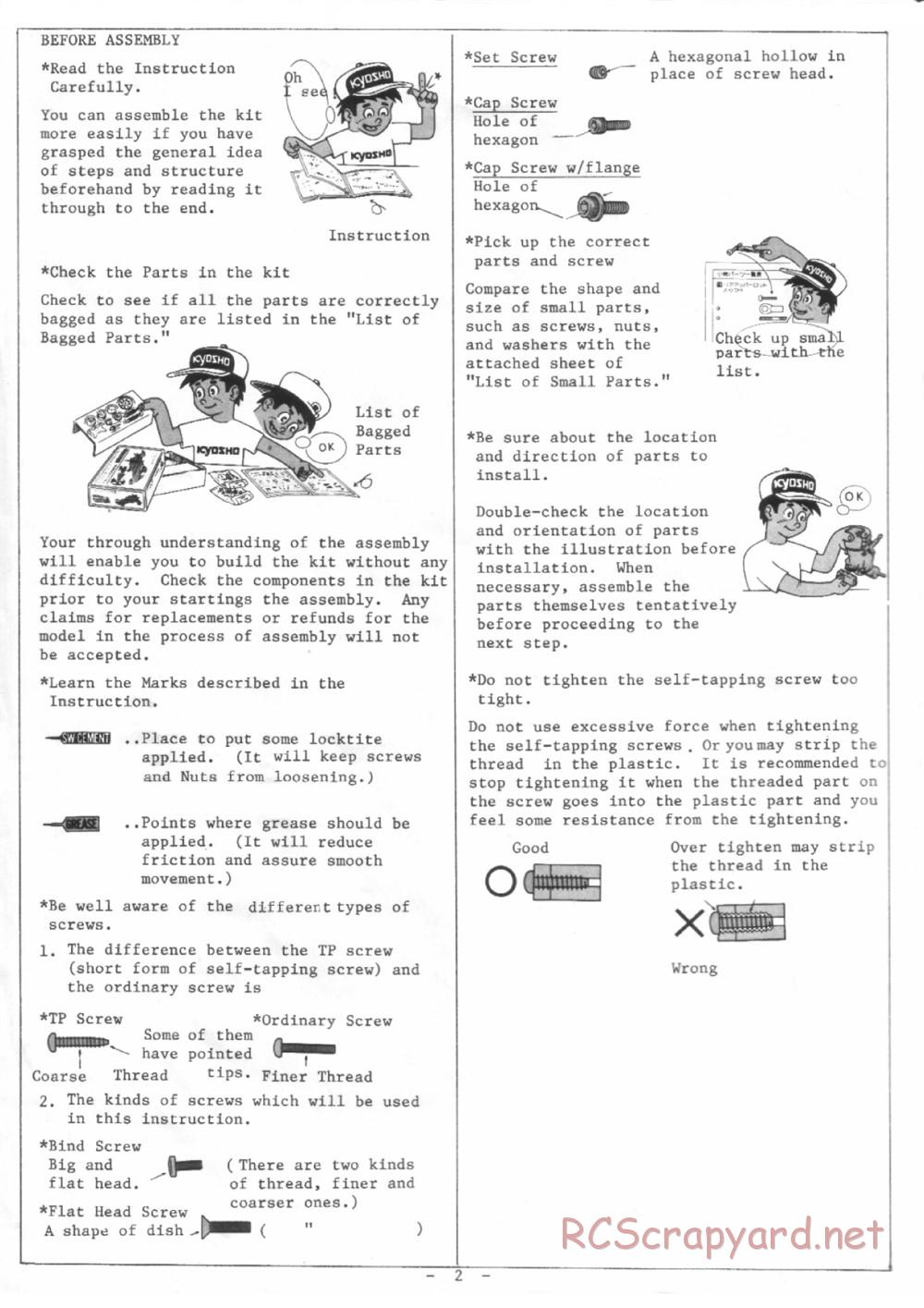 Kyosho - Burns 4WD - Manual - Page 2
