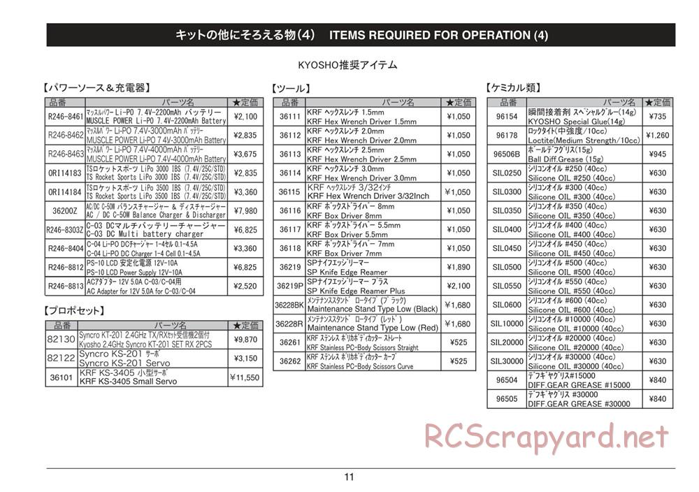 Kyosho - Plazma Lm - Manual - Page 11