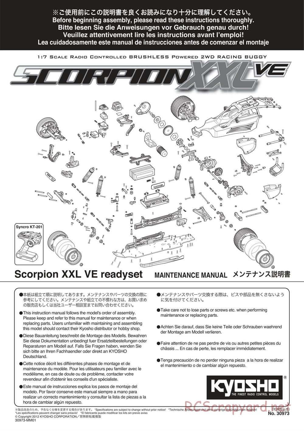 Kyosho - Scorpion XXL VE - Manual - Page 1