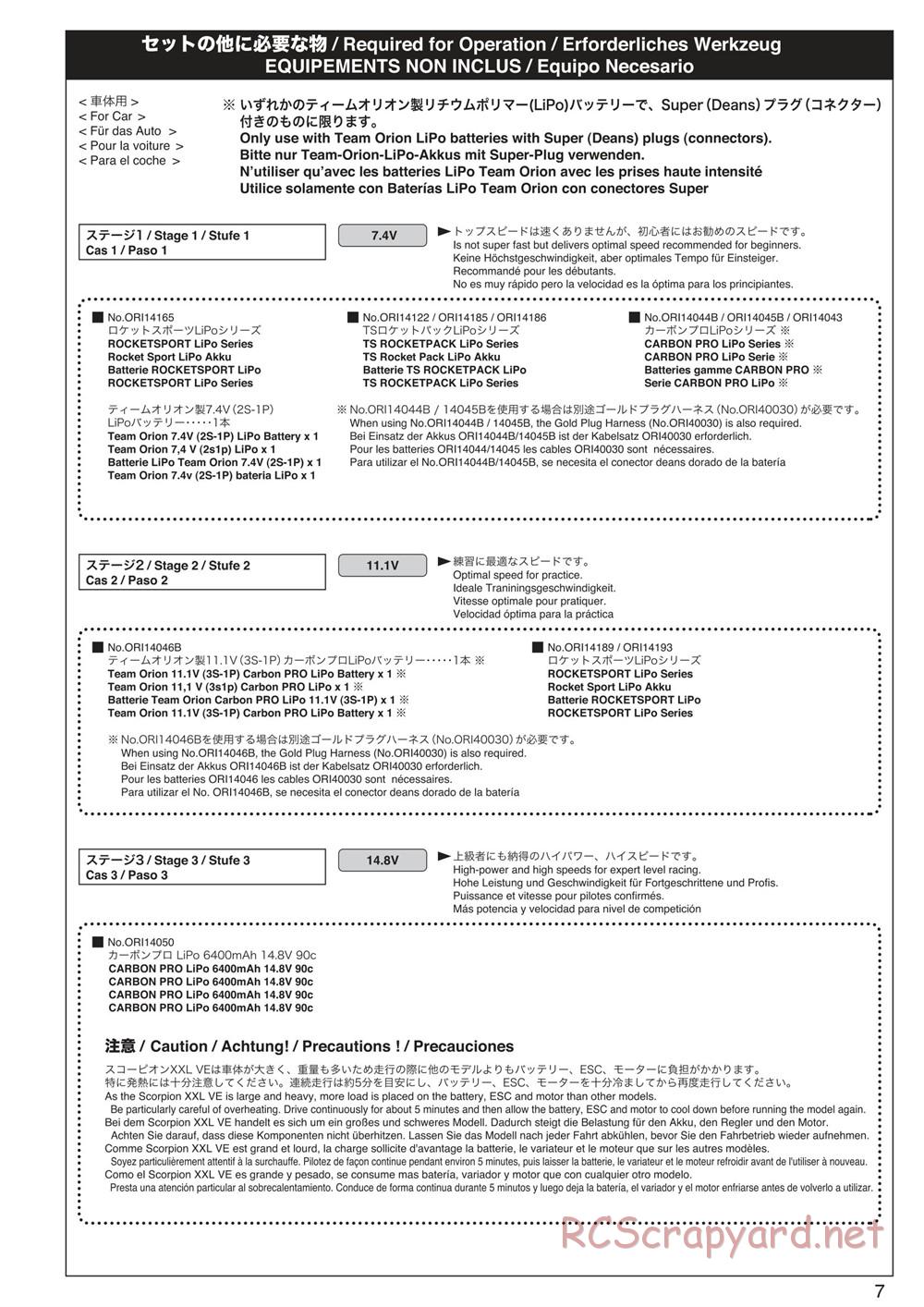 Kyosho - Scorpion XXL VE - Manual - Page 7