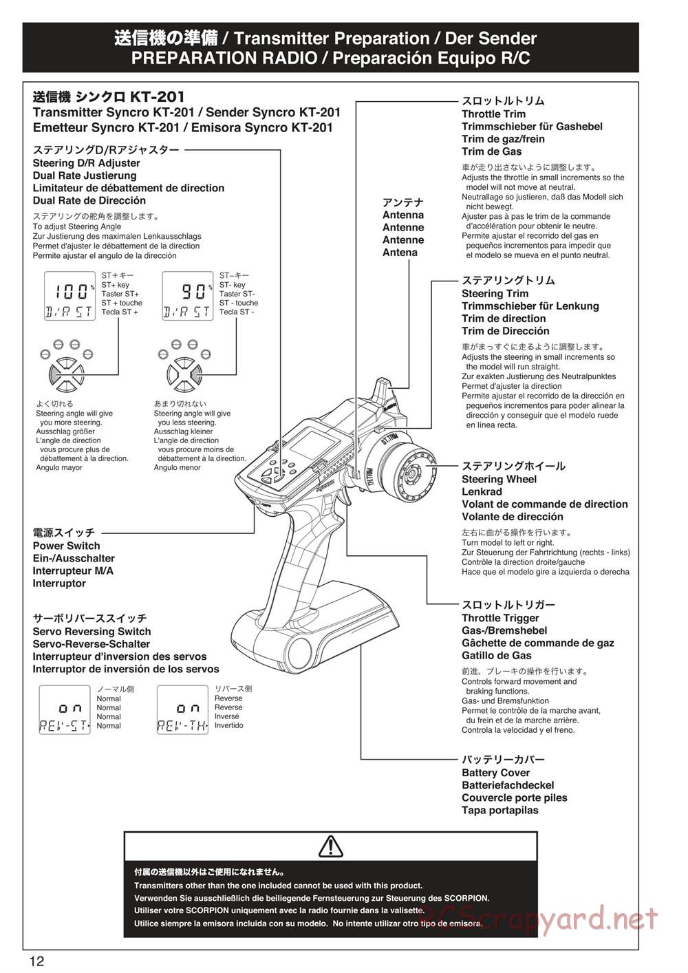 Kyosho - Scorpion XXL VE - Manual - Page 12