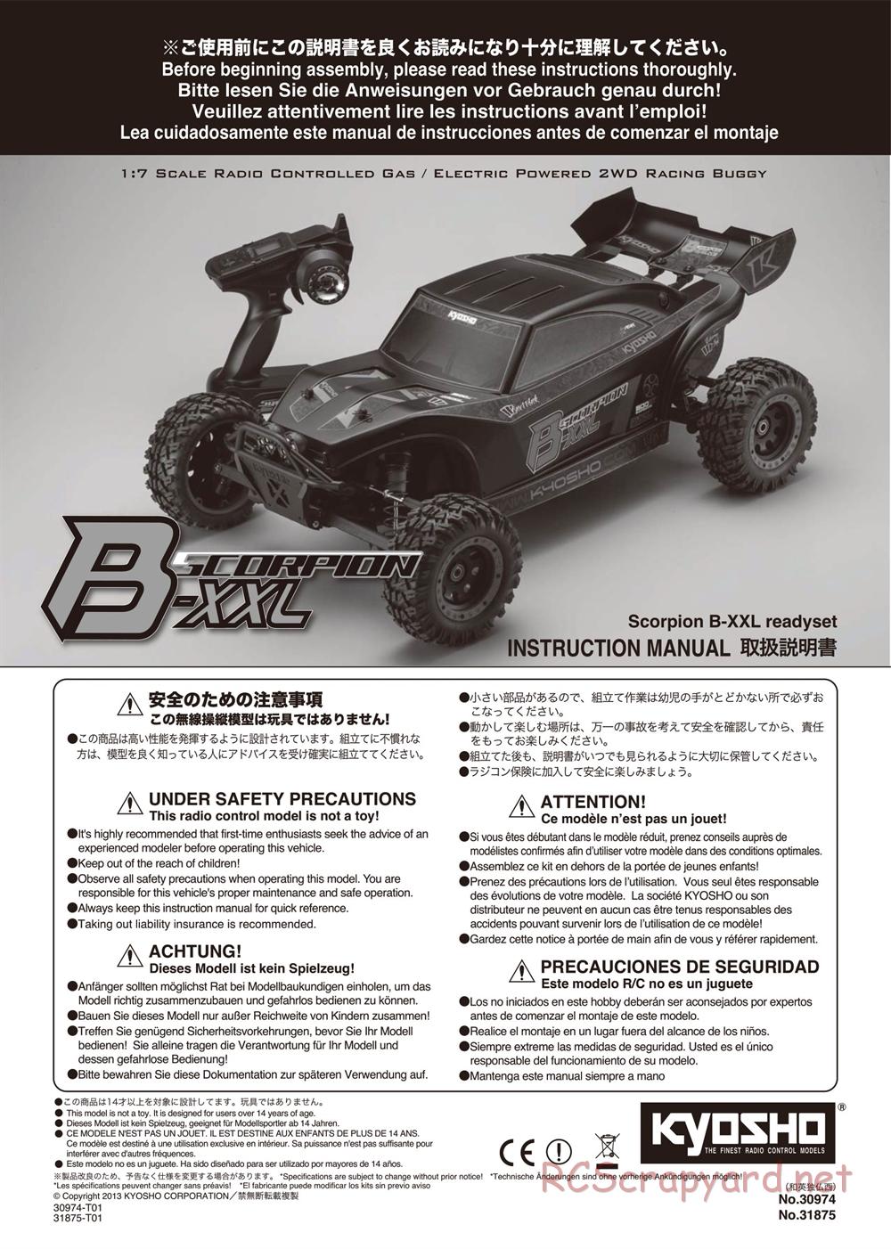 Kyosho - Scorpion B-XXL VE - Manual - Page 1