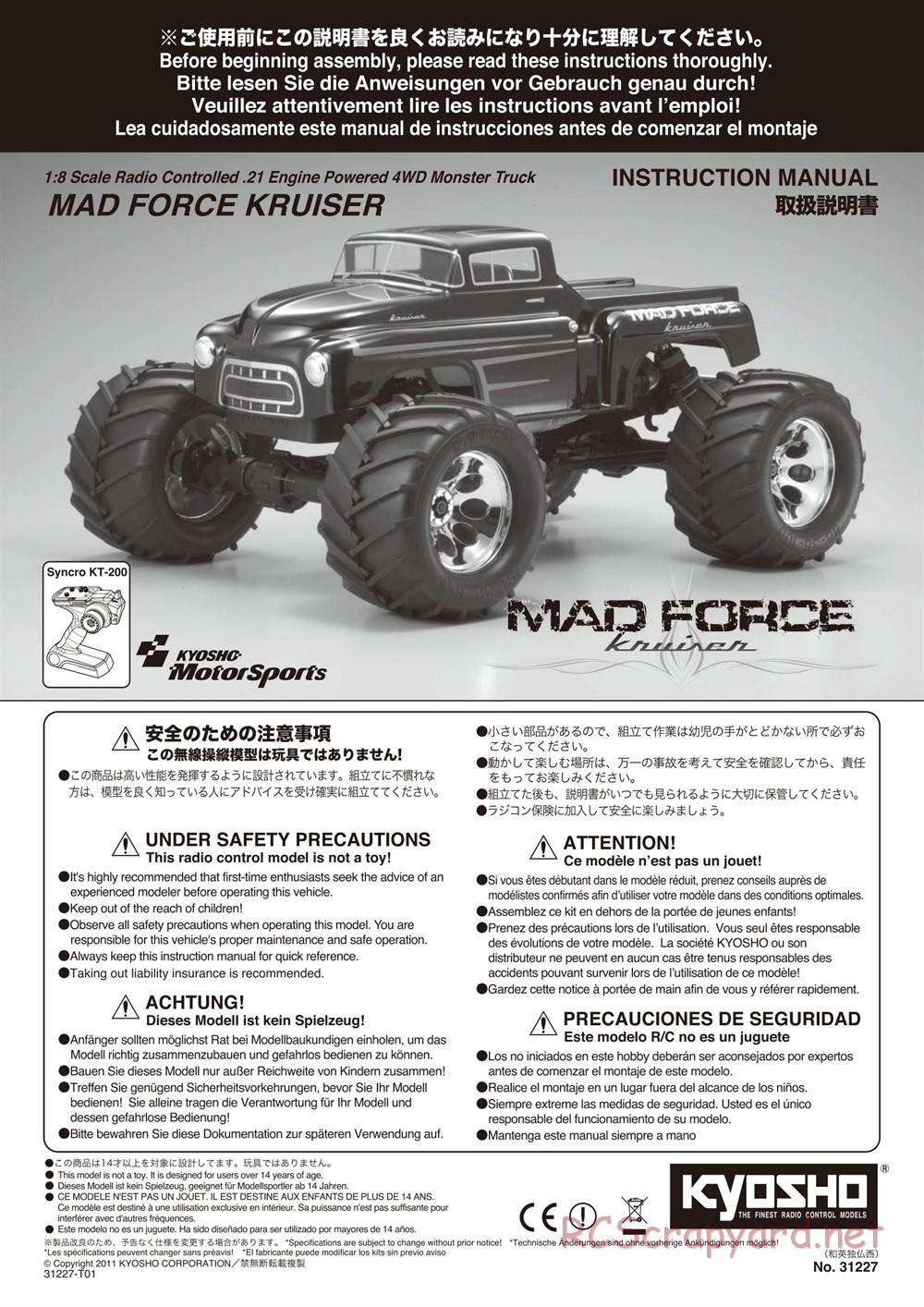 Kyosho - Mad Force Cruiser - Manual - Page 1