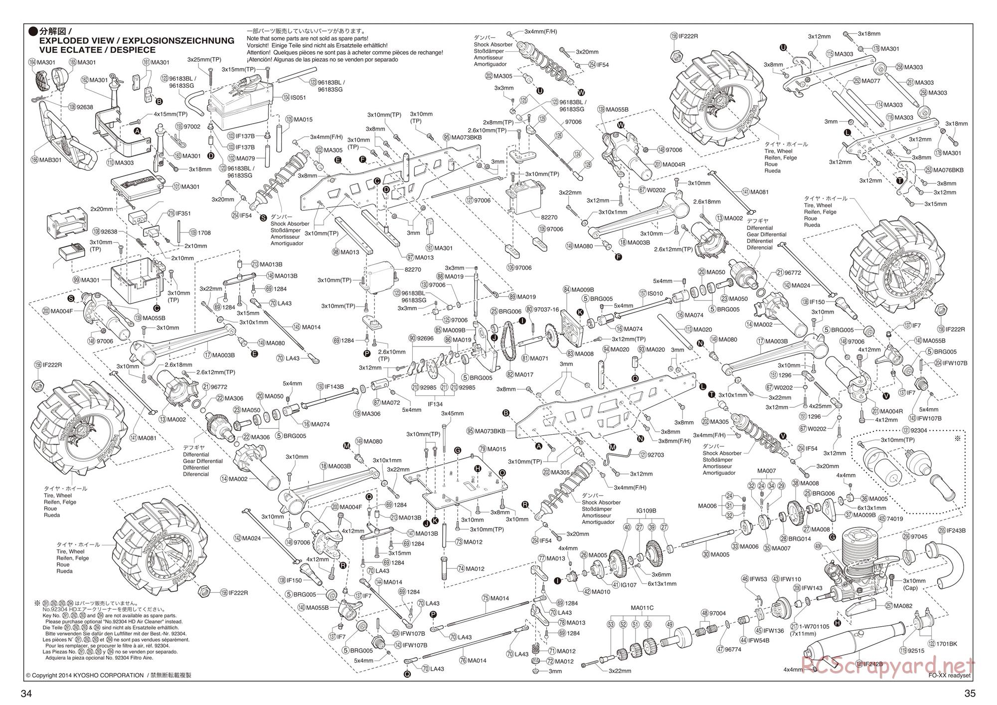 Kyosho - FO-XX GP - Exploded Views - Page 1