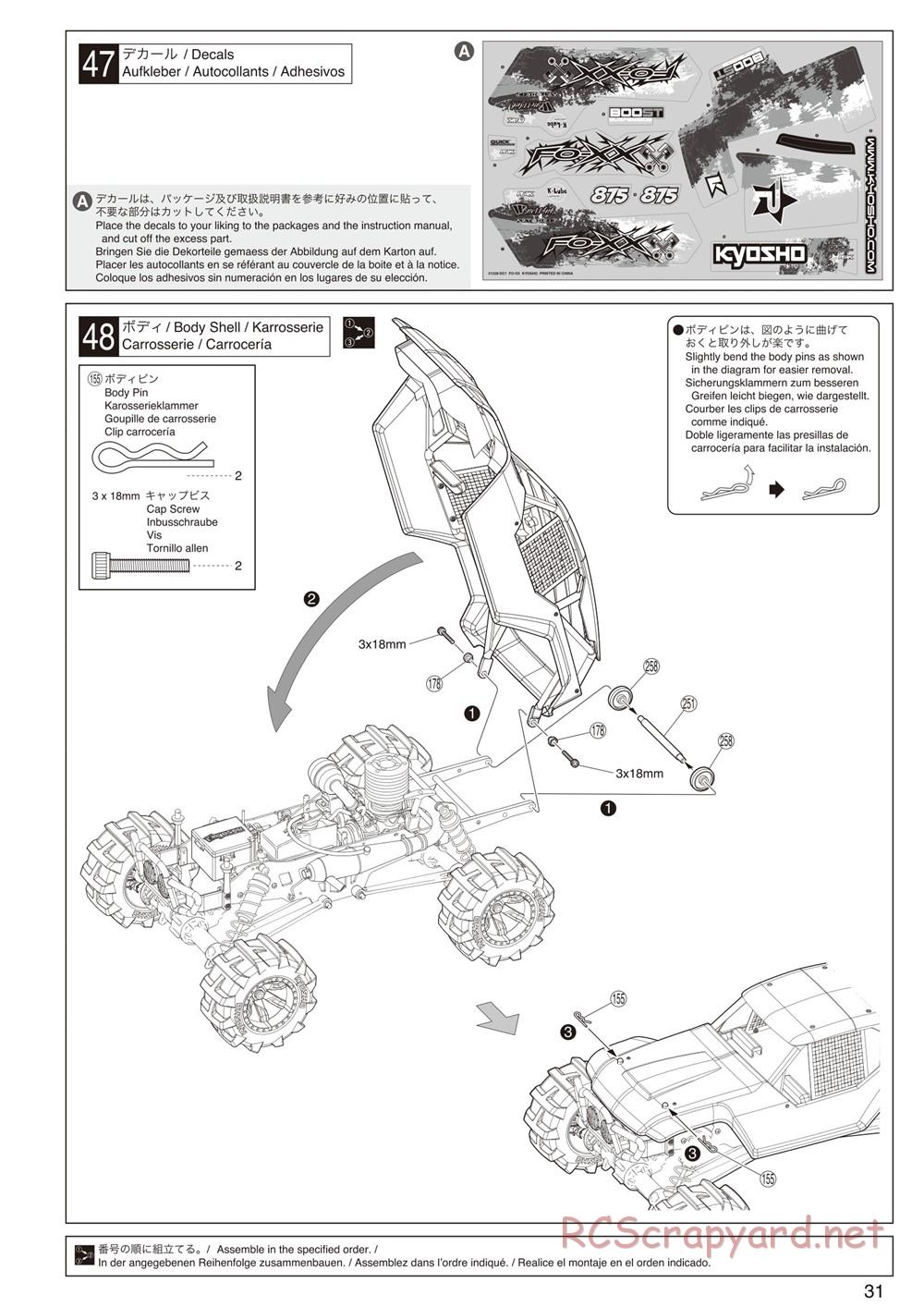 Kyosho - FO-XX GP - Manual - Page 31