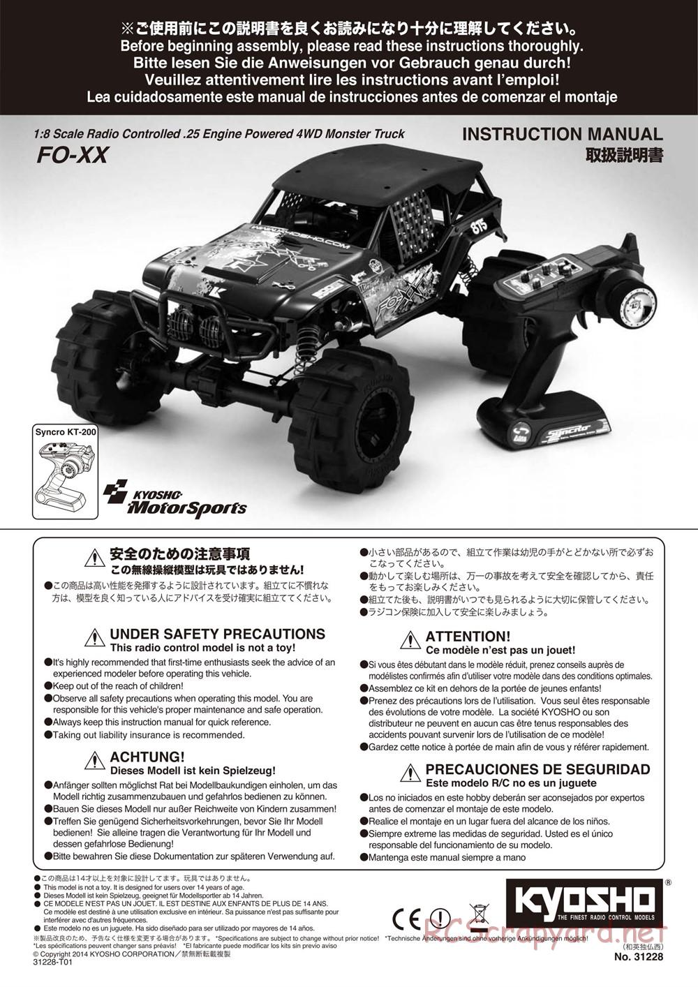 Kyosho - FO-XX GP - Manual - Page 1