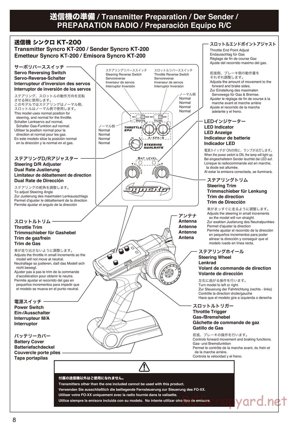 Kyosho - FO-XX GP - Manual - Page 8