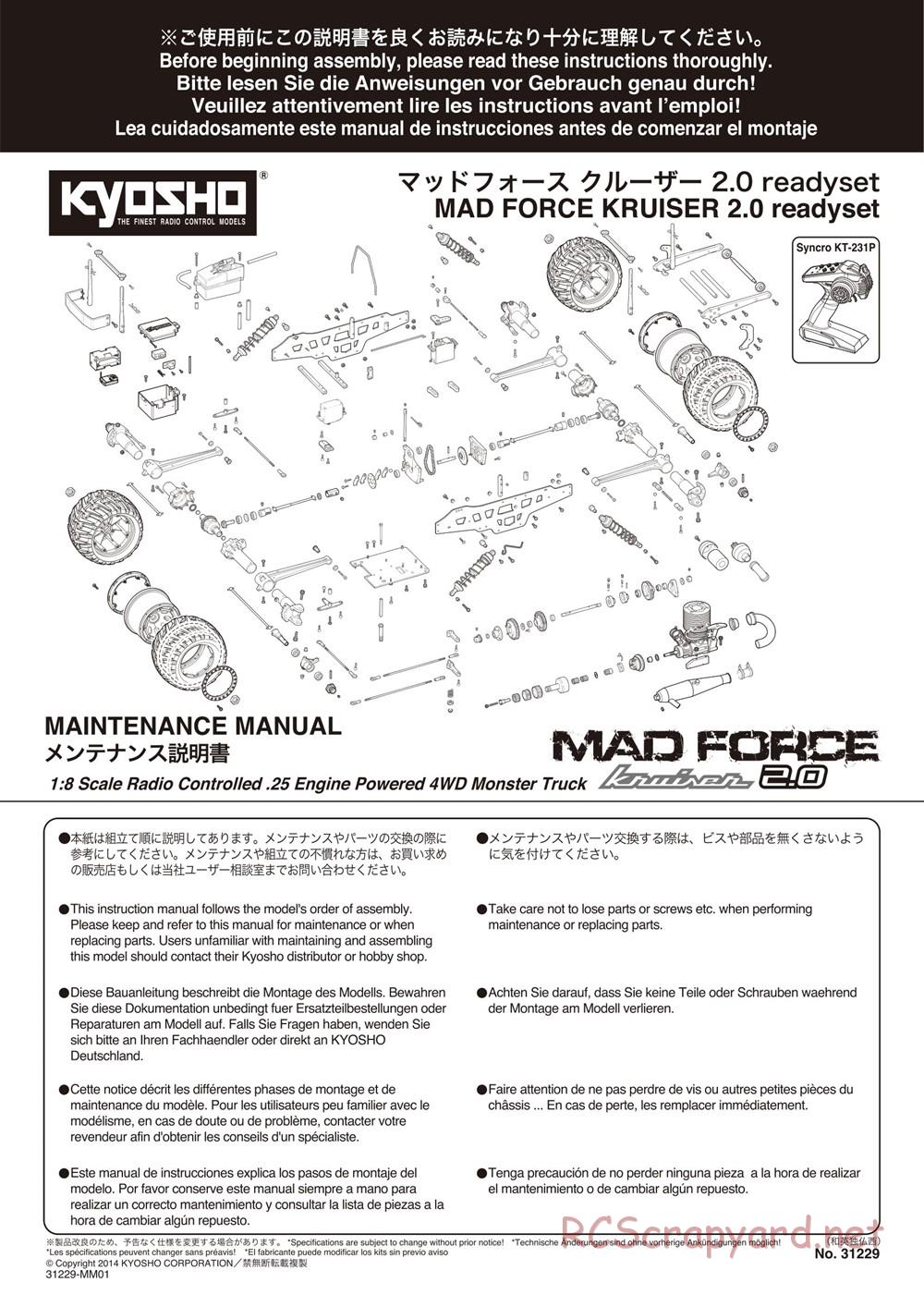 Kyosho - Mad Force Kruiser 2.0 - Manual - Page 1