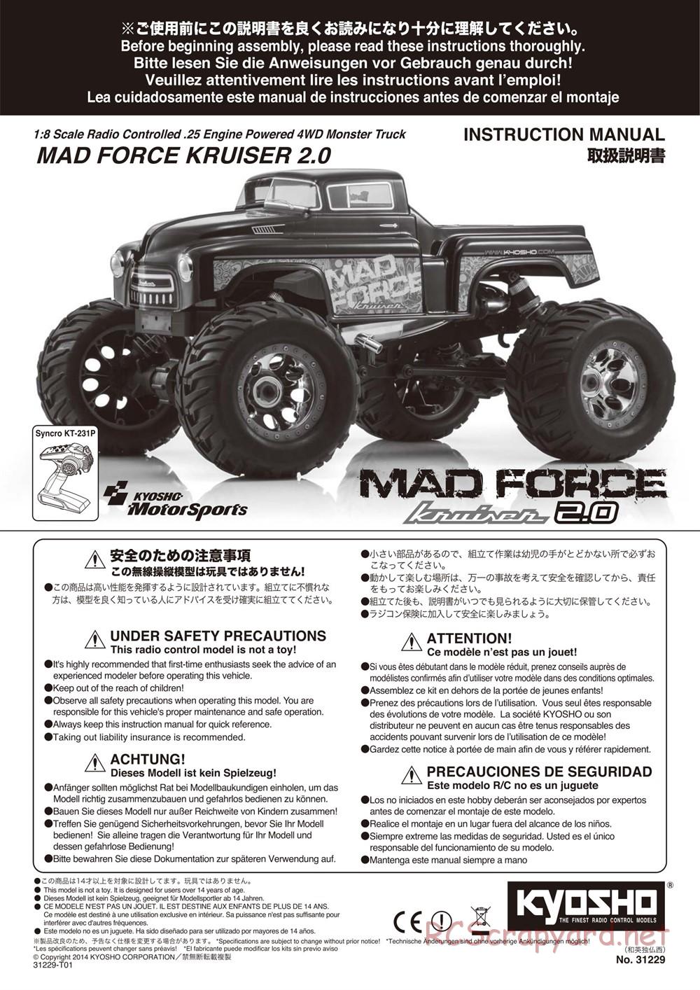 Kyosho - Mad Force Kruiser 2.0 - Manual - Page 1