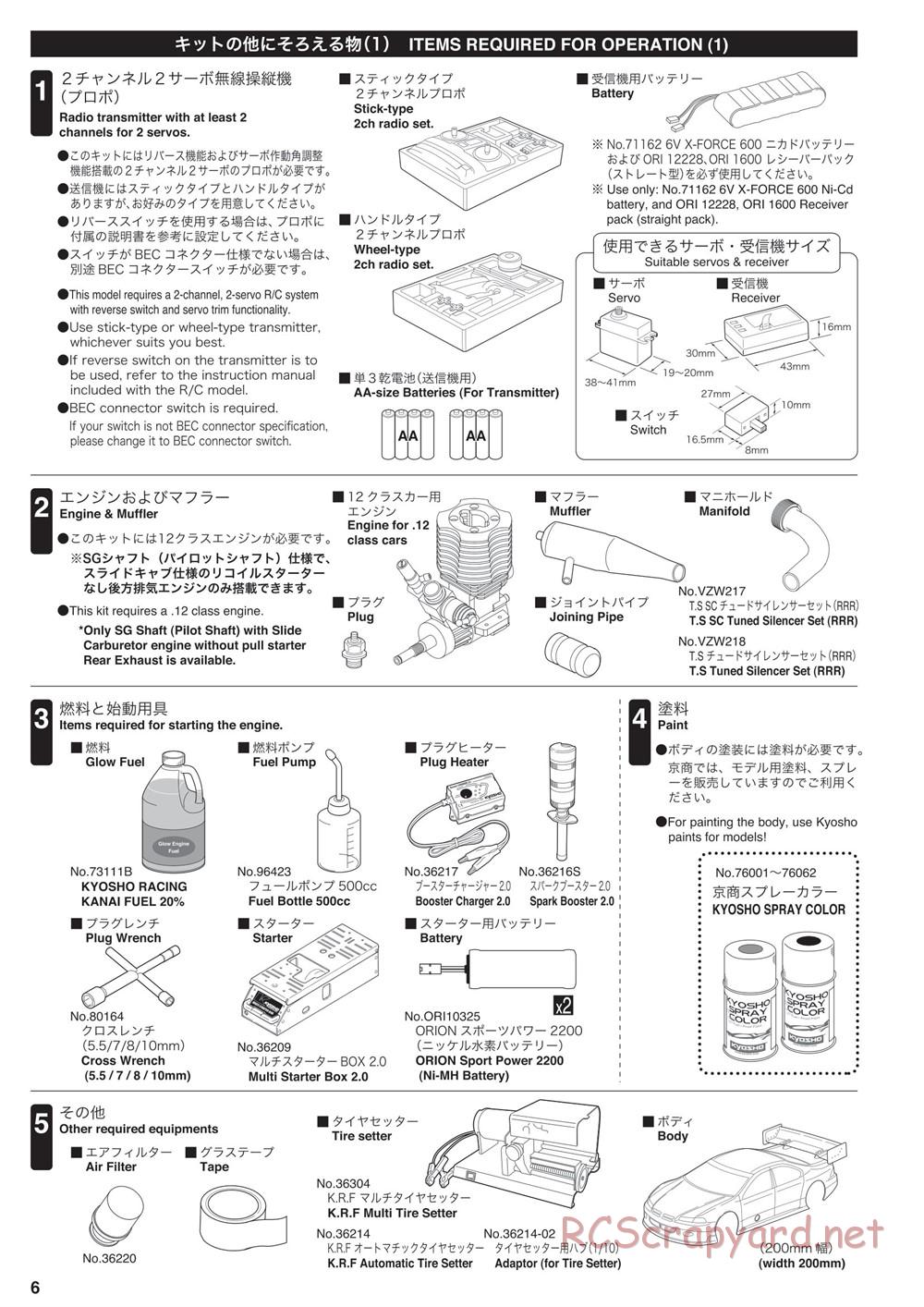 Kyosho - V-One RRR Shimo - Manual - Page 6